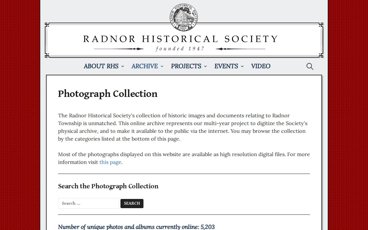Radnor Township city directory companion archive with historic photos and documents