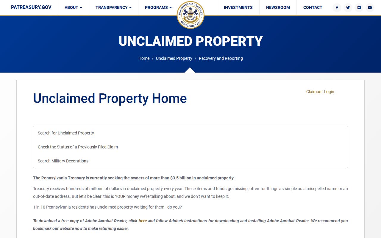 Radnor Township residents directory Pennsylvania unclaimed property search